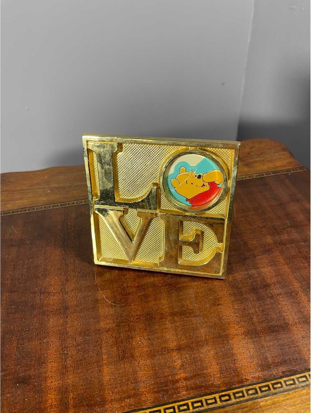 Vintage Ted Arnold Pop Art Gold LOVE Picture Frame Winnie The Pooh Disney